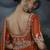 Orange tissue silk blend embroidered saree with blouse