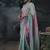 Multicolor tissue silk blend embroidered saree with sea green blouse