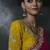 Rani pink tissue silk blend embroidered saree with mustard yellow blouse