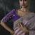 Lilac tissue silk blend embroidered saree with purple blouse