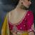 Mustard yellow tissue silk blend embroidered saree with rani pink blouse