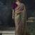 Olive green and mauve pink tissue silk blend embroidered saree with dark purple blouse