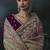 Olive green and mauve pink tissue silk blend embroidered saree with dark purple blouse