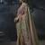 Olive green and mauve pink tissue silk blend embroidered saree with dark purple blouse