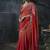 Multicolor tissue silk blend embroidered saree with crimson red blouse