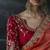 Multicolor tissue silk blend embroidered saree with crimson red blouse