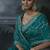 Teal blue tissue silk blend embroidered saree with blouse