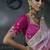 Baby pink and magenta pink tissue silk blend embroidered saree with blouse