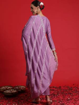 Women Ethnic Motifs Embroidered Regular Thread Work Kurta with Trousers & With Dupatta 3