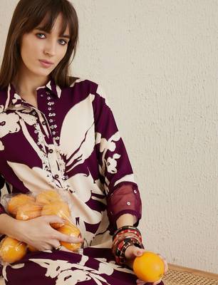 Women Floral Printed Regular Sequinned Kurta with Trousers 3
