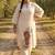 Plus Size Off White Embroidered A-Line Kurta Trousers Set