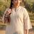 Plus Size Off White Embroidered A-Line Kurta Trousers Set
