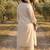 Plus Size Off White Embroidered A-Line Kurta Trousers Set