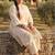 Plus Size Off White Embroidered A-Line Kurta Trousers Set
