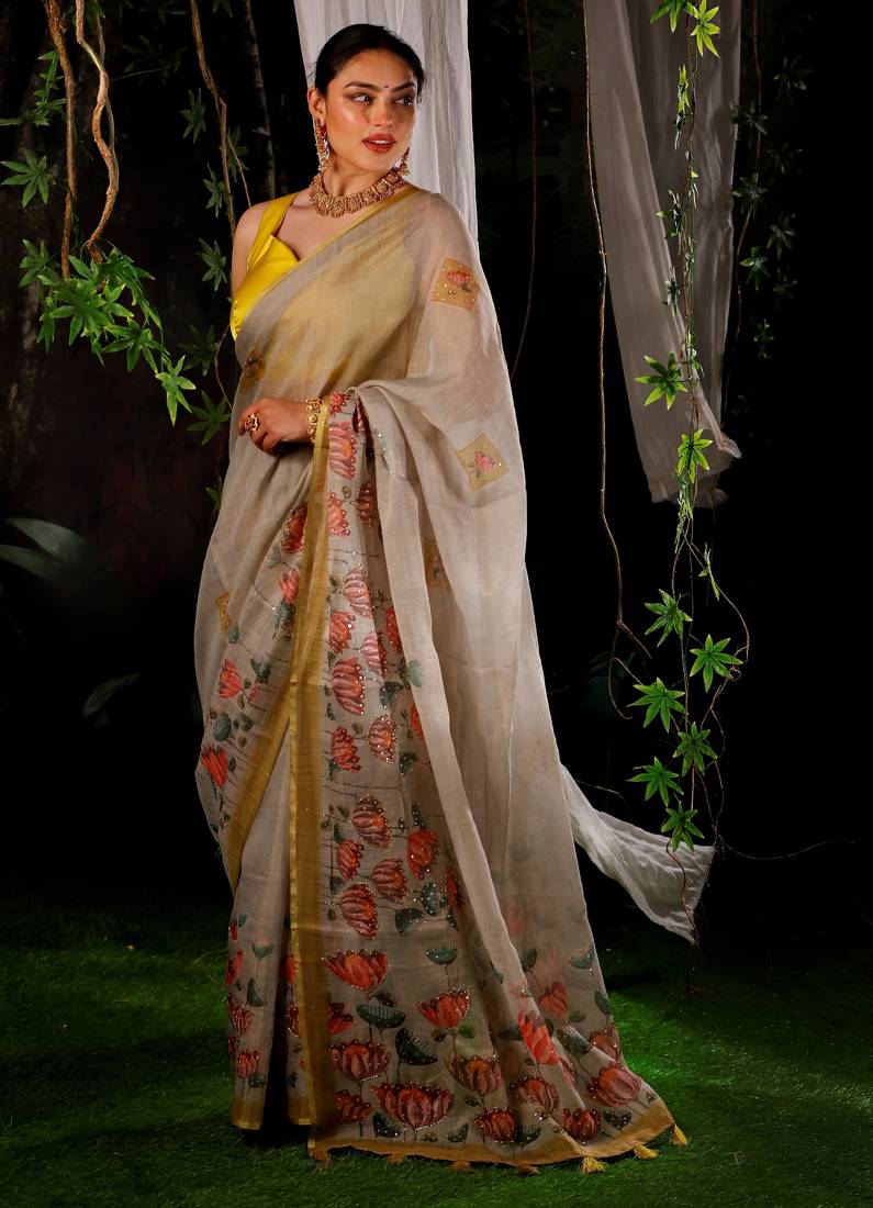 Noira cotton mix handloom saree