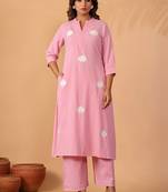 Women Floral Embroidered Regular Thread Work Kurta with Palazzos