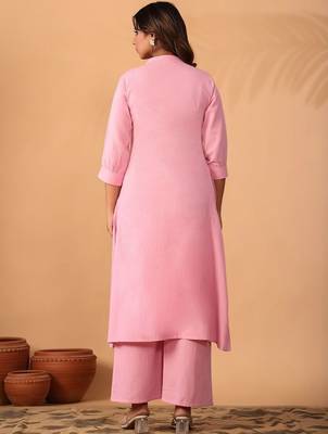 Women Floral Embroidered Regular Thread Work Kurta with Palazzos 5