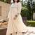 Plus Size Off White Embroidered Anarkali Kurta Trousers With Dupatta Set