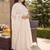 Plus Size Off White Embroidered Anarkali Kurta Trousers With Dupatta Set