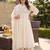 Plus Size Off White Embroidered Anarkali Kurta Trousers With Dupatta Set