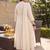 Plus Size Off White Embroidered Anarkali Kurta Trousers With Dupatta Set