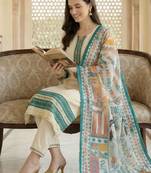 Women Ethnic Motifs Embroidered Regular Thread Work Kurta with Trousers & With Dupatta