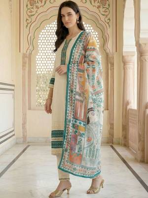 Women Ethnic Motifs Embroidered Regular Thread Work Kurta with Trousers & With Dupatta 2