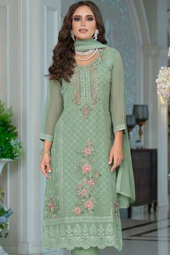 Women Floral Embroidered Kurta with Trousers & Dupatta