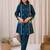Floral Embroidered Shirt Collar Thread Work Pure Cotton Kurta & Trousers