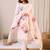 Women Floral Printed Regular Beads and Stones Linen Kurta with Trousers & With Dupatta