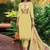 Yellow Floral Embroidered Thread Work Pure Cotton Kurta with Trouser & Dupatta