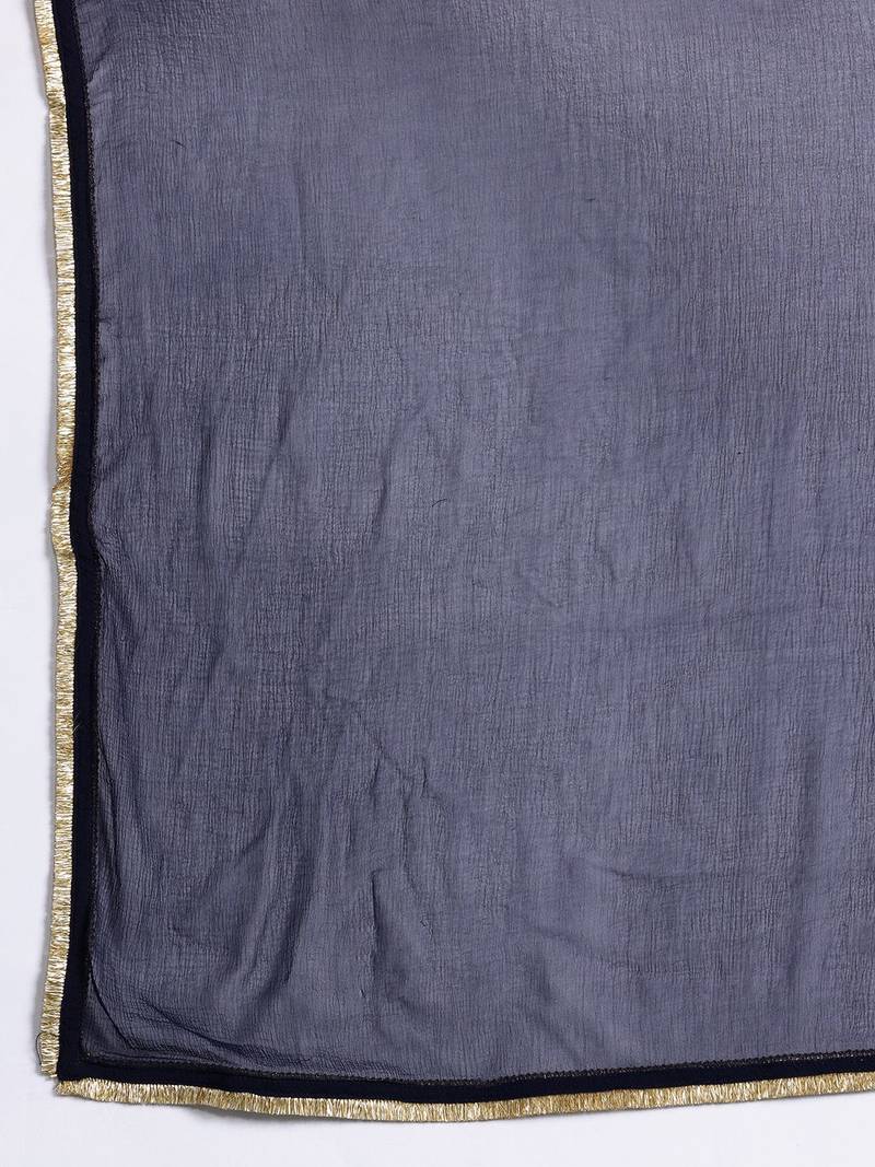 Ethnic Motifs Regular Sequinned Kurta with Trousers & With Dupatta