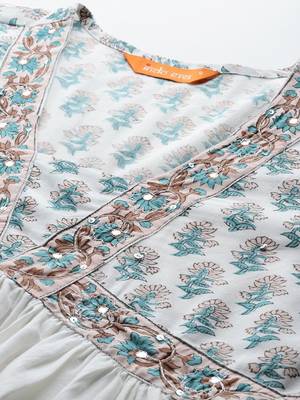 Floral Printed Empire Pure Cotton Kurta with Trousers & Dupatta 2
