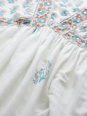 Floral Printed Empire Pure Cotton Kurta with Trousers & Dupatta 8