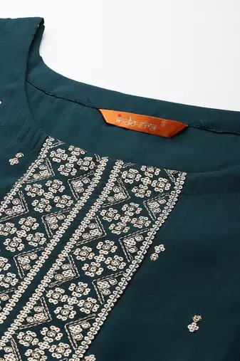 Ethnic Motifs Embroidered Kurta with Trousers & Dupatta