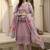 Women Floral Embroidered Regular Thread Work Linen Kurta with Trousers & With Dupatta