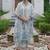 Floral Embroidered Thread Work Kurta With Trousers & Dupatta