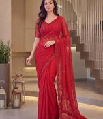 Red designer bidds handwork saree