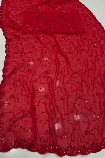 Red designer bidds handwork saree