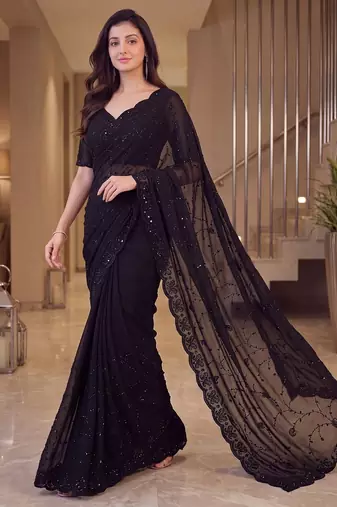 Black designer bidds handwork saree
