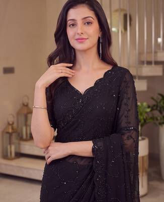 Black designer bidds handwork saree 2