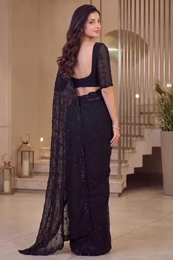 Black designer bidds handwork saree