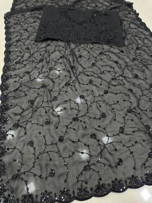 Black designer bidds handwork saree 4