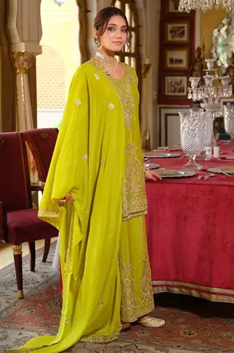 Women Ethnic Motifs Embroidered Regular Mirror Work Kurta with Palazzos & Dupatta