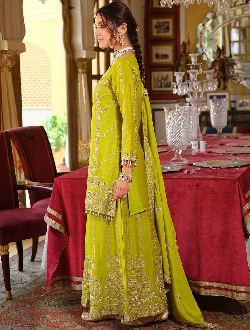 Women Ethnic Motifs Embroidered Regular Mirror Work Kurta with Palazzos & Dupatta