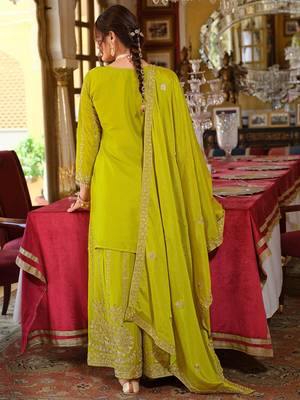 Women Ethnic Motifs Embroidered Regular Mirror Work Kurta with Palazzos & Dupatta 6