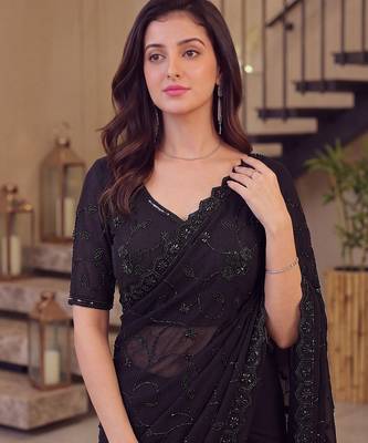 Black designer bidds handwork saree 2