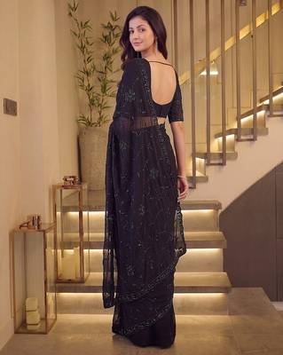 Black designer bidds handwork saree 3