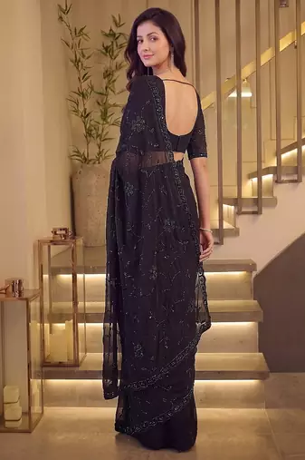 Black designer bidds handwork saree