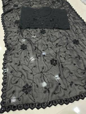 Black designer bidds handwork saree 4